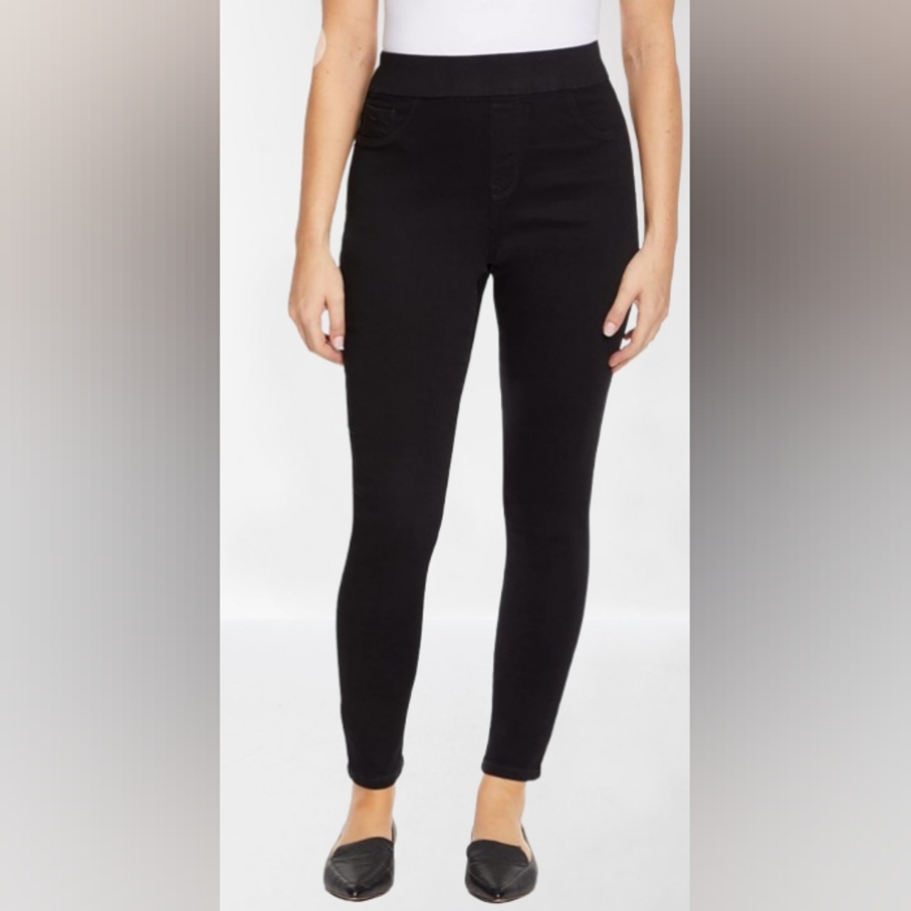 NWT Nine West women's Heidi Pull On Skinny stretch pants, black, size XS